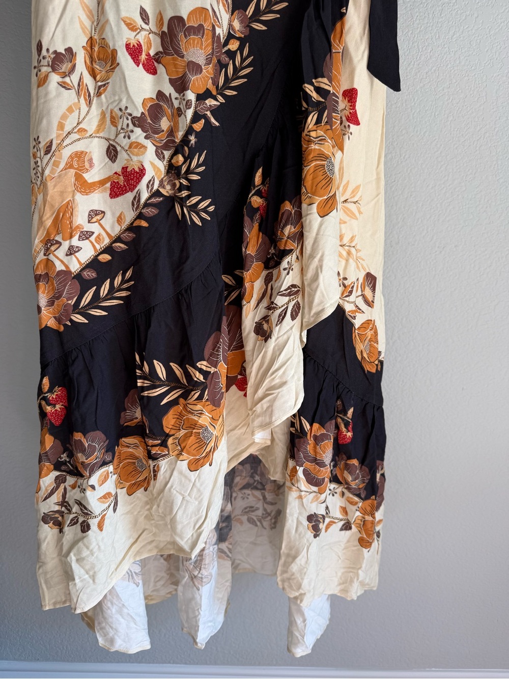Farm Rio Long-Sleeve Floral Wrap Midi Dress - Picture 9 of 9